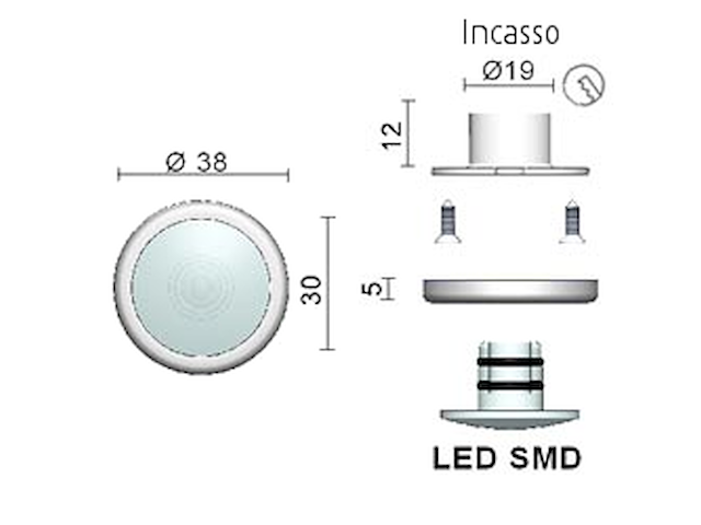 LUCE DI CORTESIA CR BLU Luci di cortesia Pyxis-R