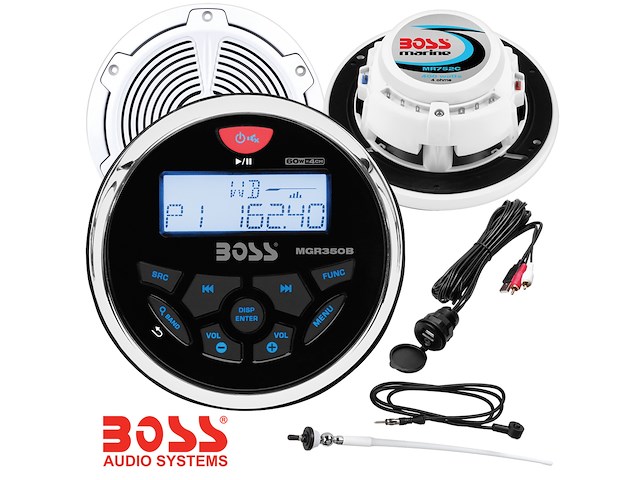 Stereo Boss MGR350B - Casse MR752 da 7.5 400Watts - Antenna FM MRANT12W - Cavo USB