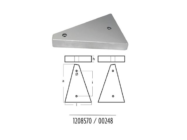 PIASTRA SCAFO 122X81X20 - 5 FORI Piastre rettangolari per scafi
