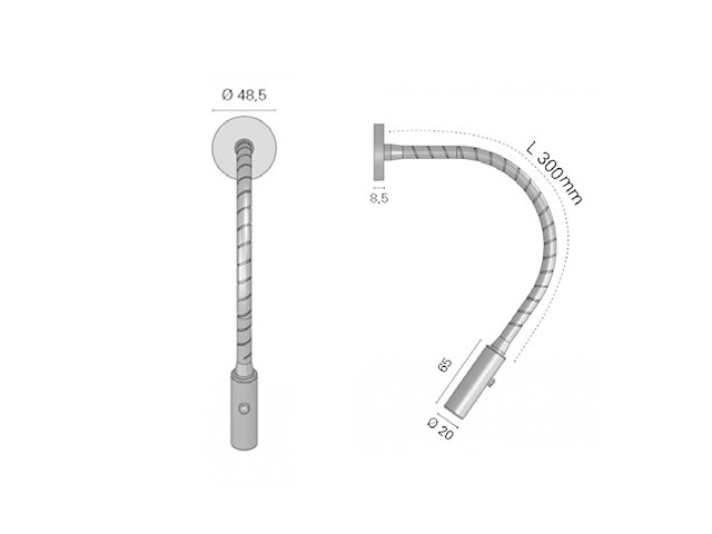 FARETTO TESTA LETTO 4000°K 10-30V Foresti & Suardi - Nash T