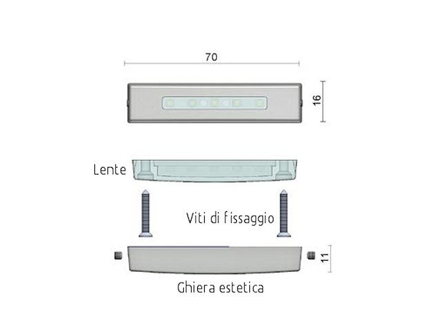 LUCE DI CORTESIA ANDROMEDA 10-30V LED BIANCO 3200 Luci di ambient Andromeda-3