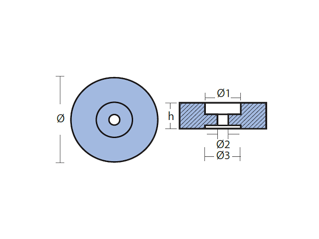 ANODO POPPA 140X35 Anodi per Poppa
