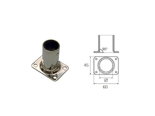 BASE INOX R.D. D.25 Base rettangolare 90° Inox