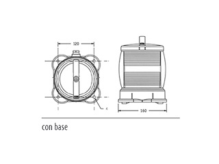 LUCE DI VIA DHR - SERIE 55 -  135° POPPA - BIANCO Luci di via DHR scafi fino 50m